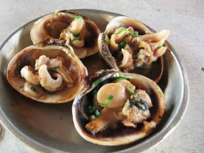 ウチムラサキの焼き貝