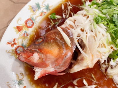 アカハタの姿蒸し中華風