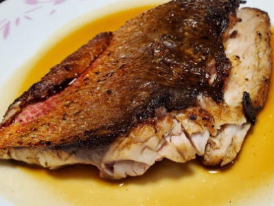 ハチビキの焼き物餡かけ