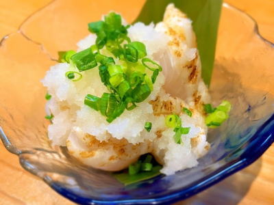 ウスバハギ炙りポン酢添え