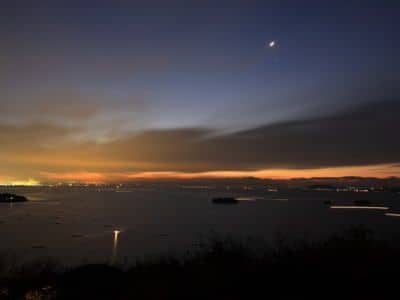 播磨灘赤穂岬からの夕闇