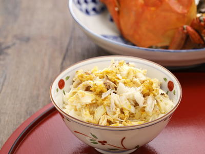 モクズガニの炊き込みご飯
